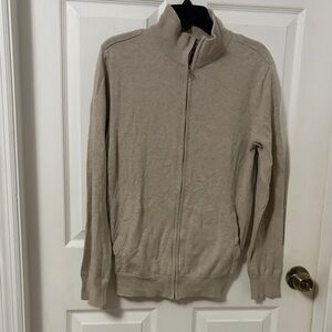 Banana Republic Factory Men's Zip-Up Mock Neck Sweater - Light Beige